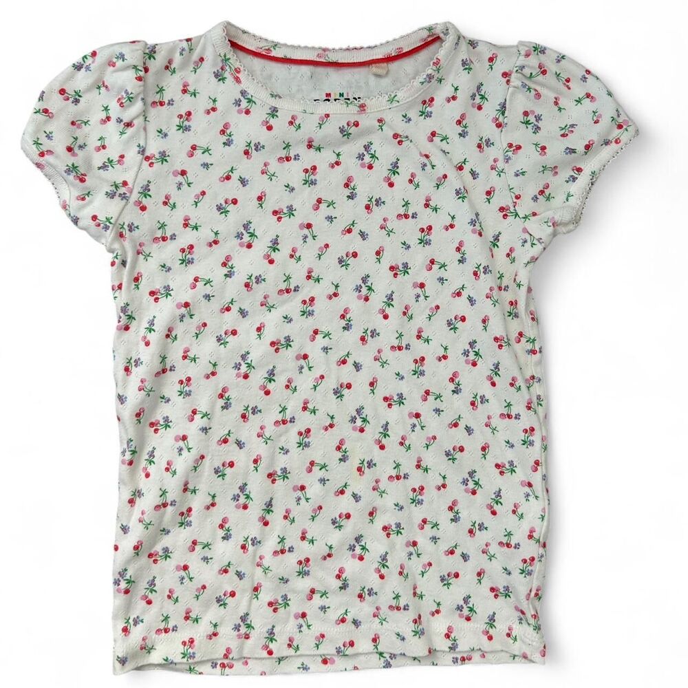 Mini Boden cherry print top - Size 8 years